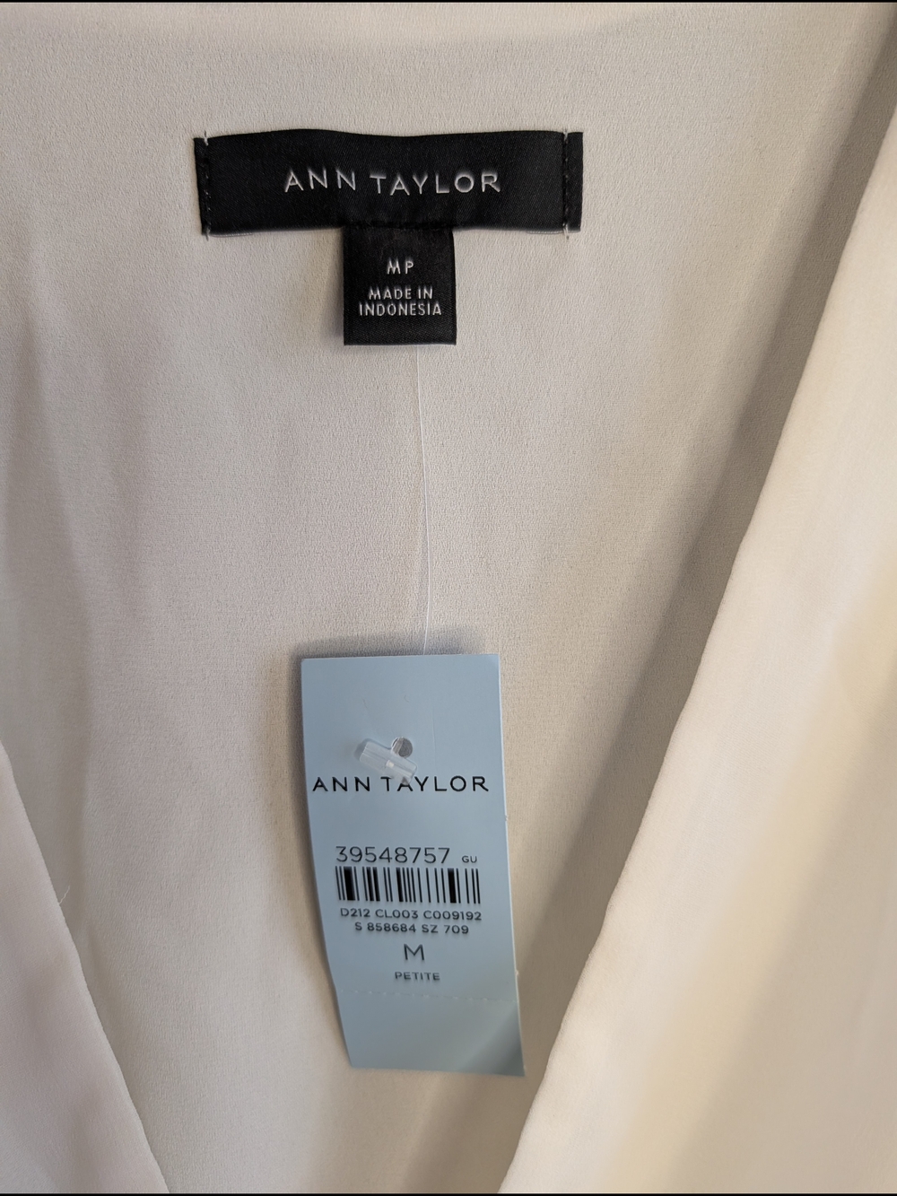 Ann Taylor Ivory Surplice Wrap Blouse - Picture 3 of 7